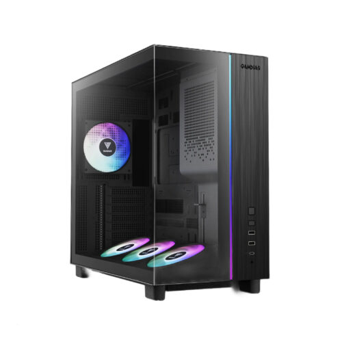מארז מחשב GAMDIAS ATLAS M4 - Mid Tower זכוכית פנורמית 4 מאווררי ARGB