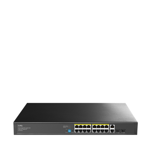 מתג רשת CUDY GS1018PS2 16 יציאות Gigabit PoE+ עם 2 Uplink GbE ו-2 SFP