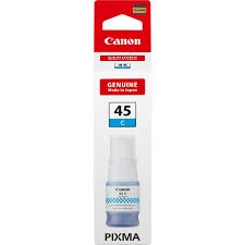 מיכל דיו ציאן (כחול) מקורי Canon GI-45 - עד 3,000 דפים - מבט קדמי
