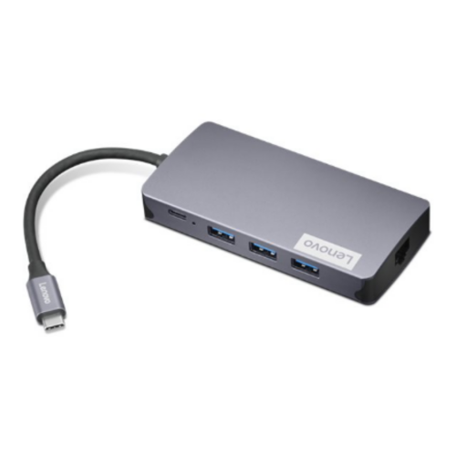 תחנת עגינה ניידת Lenovo 150 USB-C Travel Dock - HDMI, VGA, RJ45, כרטיס זיכרון, טעינה 100W