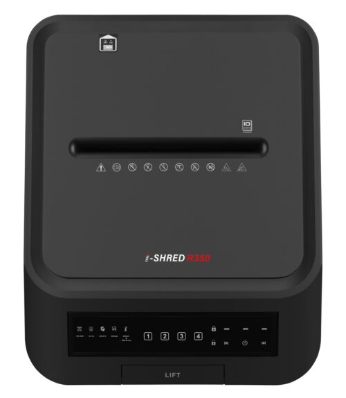 מגרסת נייר אוטומטית I SHRED R350 - מבט עליון, פתח הזנה