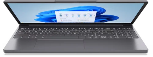 Lenovo IdeaPad Slim 3 15IRH10 - מבט מלמעלה על המקלדת והמסך