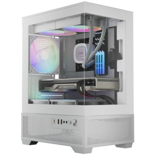 מארז מחשב GAMDIAS AURA GC9M ELITE ARGB לבן - מבט זווית