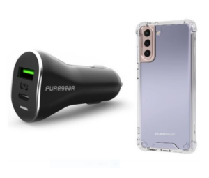 כיסוי קשיח + מטען לרכב 48W PD ל-Samsung Galaxy S21+ (PureGear)