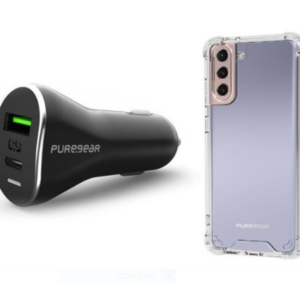 כיסוי קשיח + מטען לרכב 48W PD ל-Samsung Galaxy S21+ (PureGear)