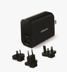 מטען חשמל אוניברסלי Philips 30W DLP2621T + 3 מתאמי תקע לחו״ל