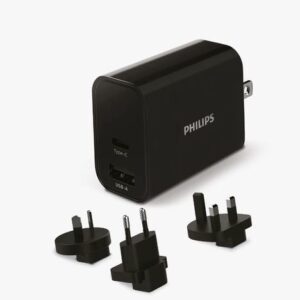 מטען חשמל אוניברסלי Philips 30W DLP2621T + 3 מתאמי תקע לחו״ל
