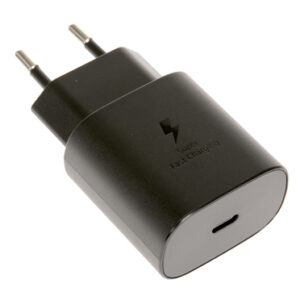 ראש מטען קיר 25W USB-C שחור Super Fast Charging (ללא כבל) - תואם Samsung Galaxy