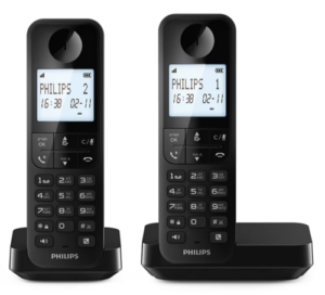 טלפון אלחוטי Philips D2702B/25 - 2 שלוחות