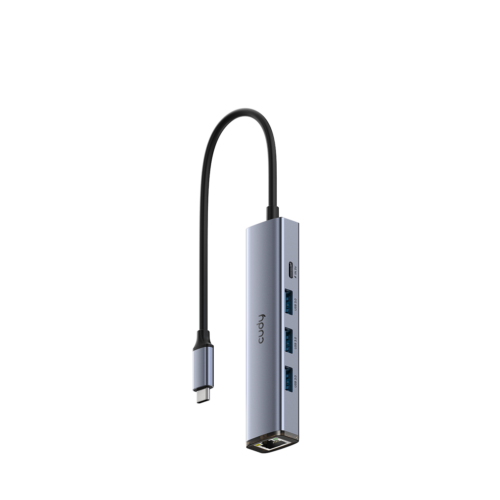 רכזת USB-C CUDY UH605 5-in-1 עם יציאת רשת Gigabit