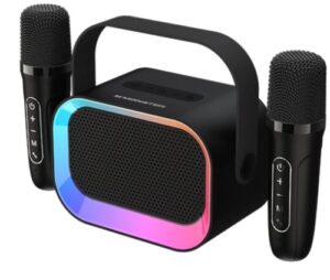 רמקול קריוקי Monster GK600 RGB עם 2 מיקרופונים - שחור