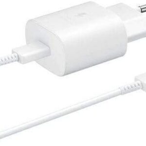 מטען Samsung 25W + כבל - לבן